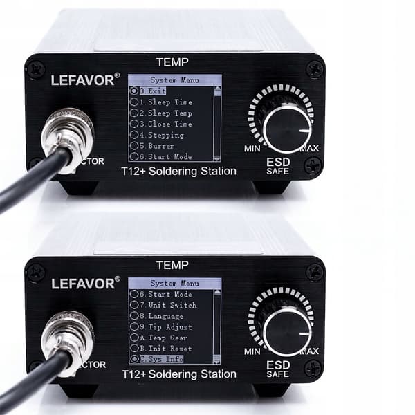 Digital Loddeboltestasjon T12+ – 75 W Rask Oppvarming | 60–500°C | LCD | ESD Sikker | T12-B Spiss | 2 Stativ