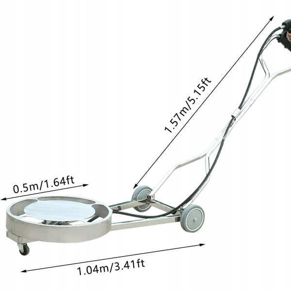 Profesjonell Undervognsbørste 51Cm 4200 PSI – Rustfritt Stål | 2 Dyser | Kompatibel med Nilfisk, Bosch