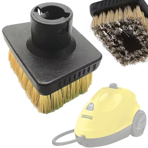 Kvadratisk Messingbørste for Dampvasker – Bajonettfeste | Messingbust | Reservedel for Karcher SC1, SC3