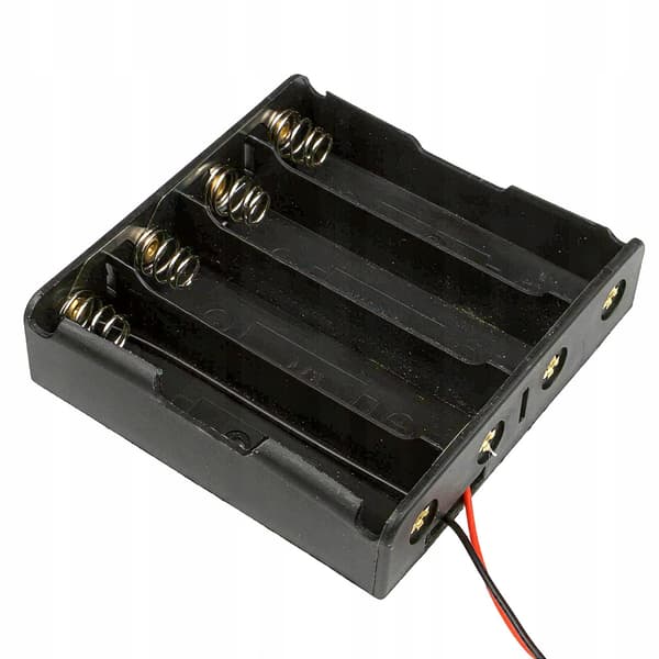 Batteriholder 4 x 18650 – Parallel Forbindelse | 3,7V/4,2V | Strømkabler til Li-Ion Batterier