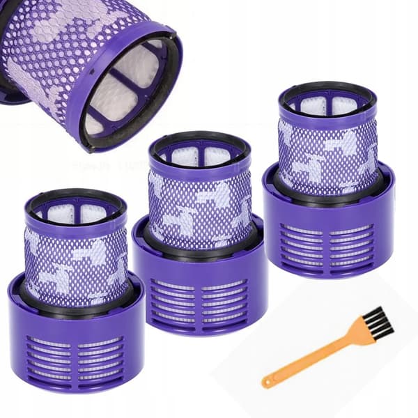 AirClear MaxFilter 3X HEPA-Filter – Vaskbare | Sæt med Børste | Kompatibel med Dyson V11, V15