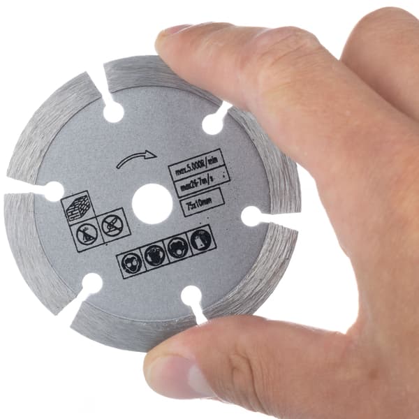Diamant Kappeskive 75Mm for Byggematerialer – Segmentert | Lasersveiset | for 12V Vinkelsliper