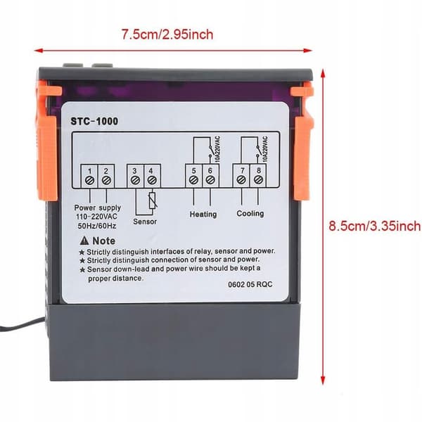 Digital Temperaturkontroller STC-1000 – LED Display | -50°C til 110°C | Vanntett Sensor 1M