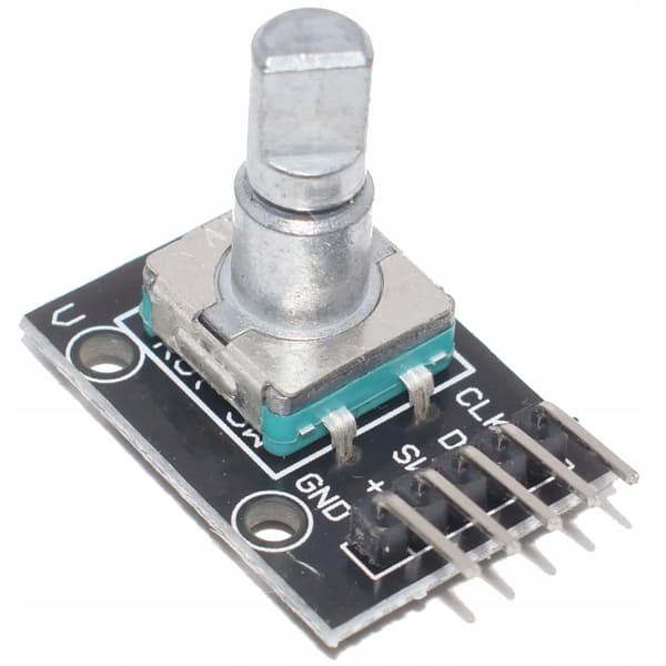 Roterende Enkodermodul med Trykknapp – 360° Rotasjon | 20 Pulser/Omdr | 2,54 Mm Pinneavstand