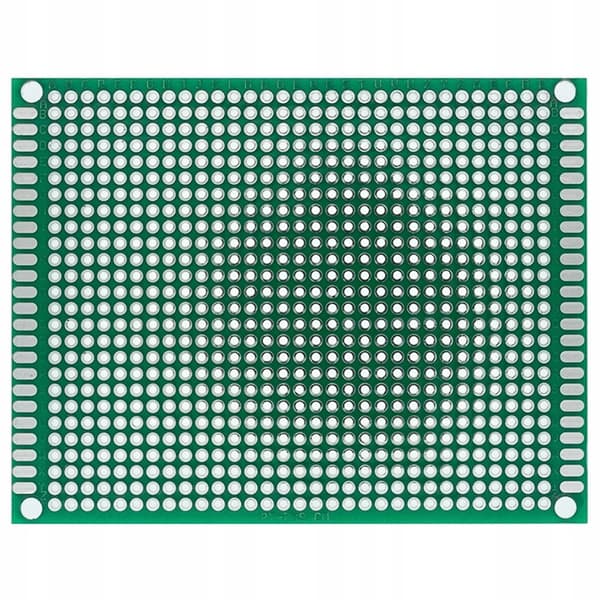 Universal Prototypprint Dobbelt 70X90 Mm – Grøn | 2,54 Mm Hulafstand | til THT-Komponenter