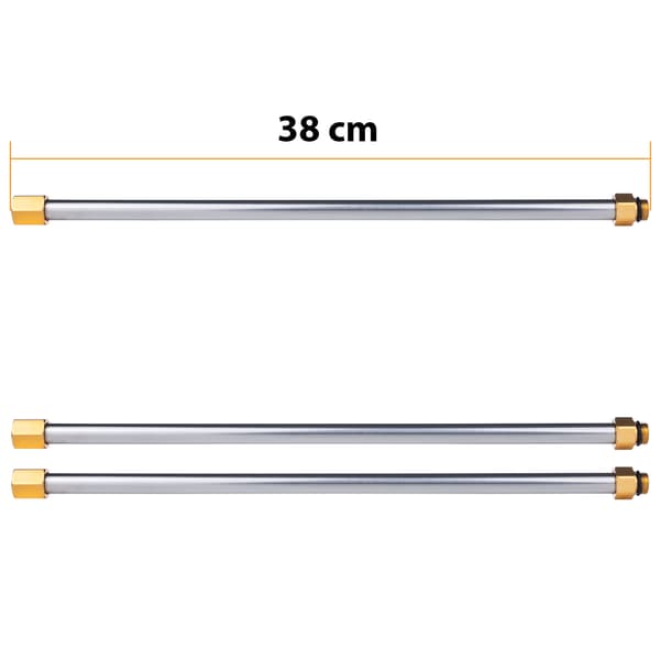 Hogtryckstvätt Lansettset 7 Delar – 6 Dysor | 1/4 Tum Snabbkoppling | Total Längd 2,6 M