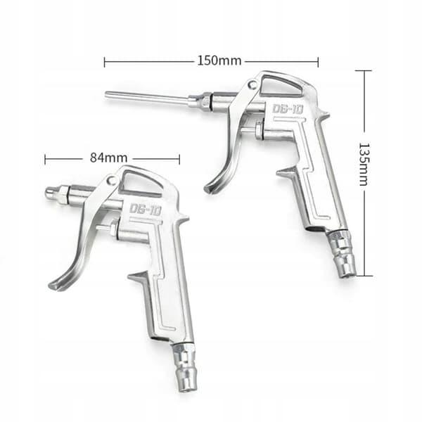 Blaspistol DG-10 – Metallkonstruktion | Lång Precisionsmunstycke | Spiralslang 3 m 8x5 mm | För Kompressor, Verkstad