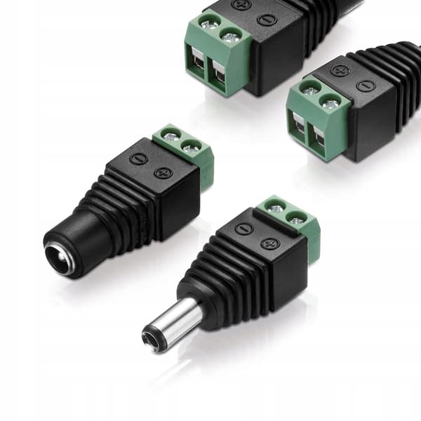 DC Stik 5,5Mm/2,1Mm Han – Skrueforbindelse | 2A | 30V DC | til CCTV og Elektronik