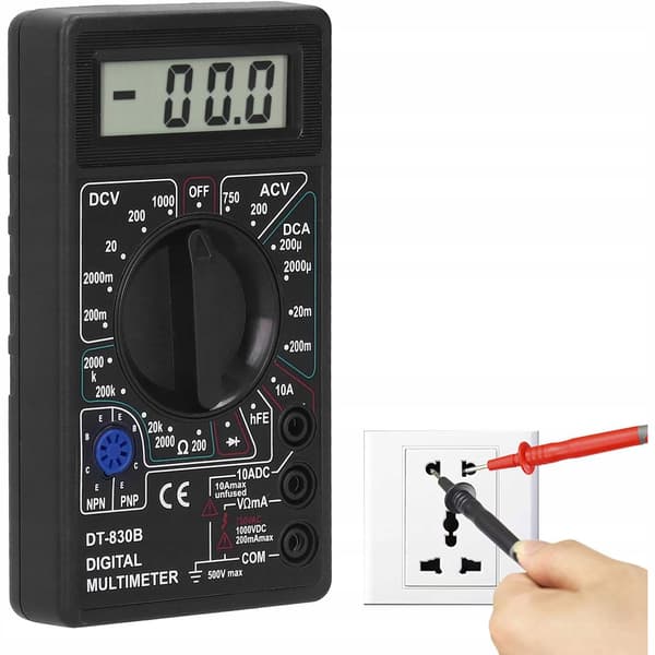 Digital Multimeter DT-830B – LCD Display | AC/DC Spanning, Strom, Modstand | Tester Dioder, Transistorer