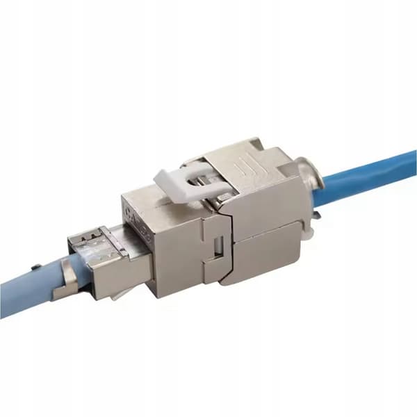 Keystone RJ-45 STP Kat.7 Klasse F – Skjermet Metall | Verktøyfri | 600 MHz | Kompatibel med Keystone Paneler