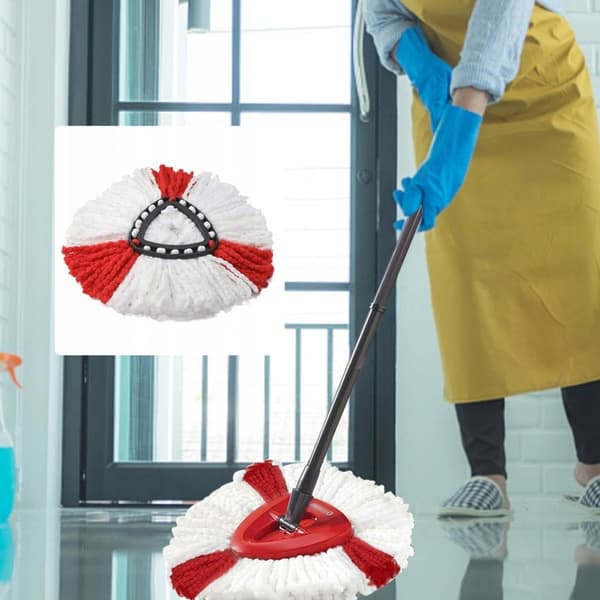 Roterende Moppehoved 38 Cm – Mikrofiber | Maskinvaskbar | Reservedel til Vileda Easy Wring, Turbo