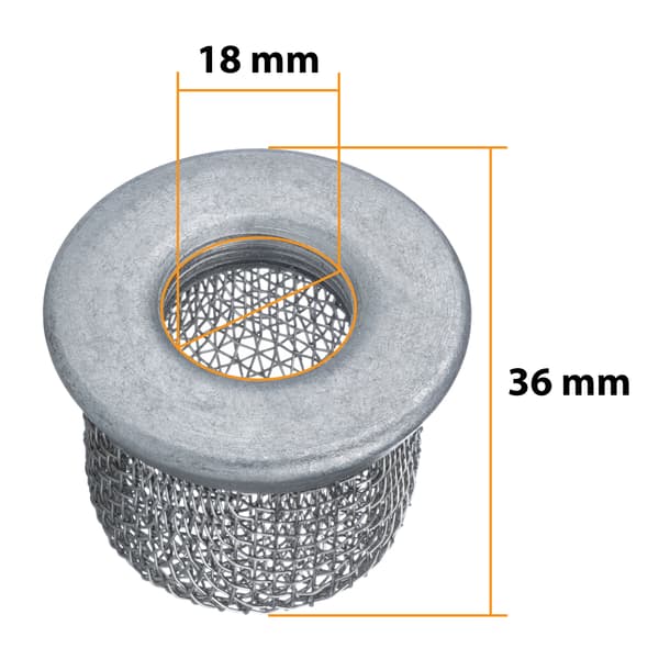 Metalfilter til Sugesystem 40X21Mm – 10 Mesh Beskytter Mod Snavs