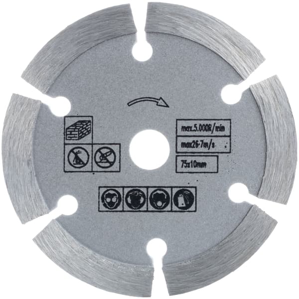Diamant Kappeskive 75Mm for Byggematerialer – Segmentert | Lasersveiset | for 12V Vinkelsliper