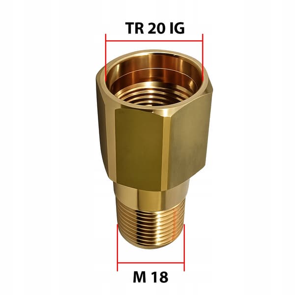 Adapter Easy Lock TR20 IG til M18 M – Massiv Messing | Reservedel til Karcher 4.111-036.0, K7