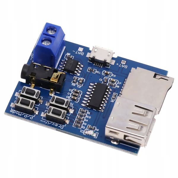 MP3 Afspiller Modul USB Micro SD – Indbygget 2W Mono Forstaerker | 5V/3,7V | Kompakt Design