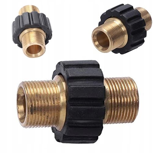 Adapter Nippel til Hogtrykslange M22X1,5Mm – Solid Messing | 2X Udvendig Gevind | Kompatibel med Karcher, Nilfisk