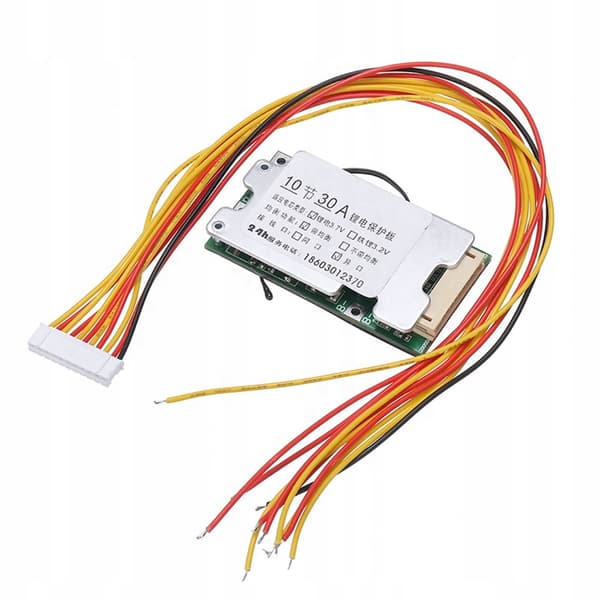 BMS Modul 10S 36V/42V 30A Li-Ion 18650 – Balansfunktion | NTC Sensor | För Elcykel, Elscooter, DIY