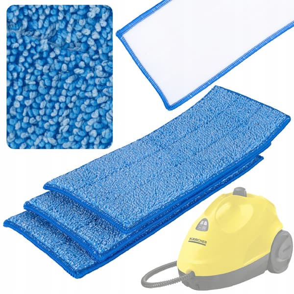 Moppepuder og Runde Børster Sæt til Damprenser SC – Mikrofiber | 9 Dele | Reservedel til Kärcher SC 2, SC 3