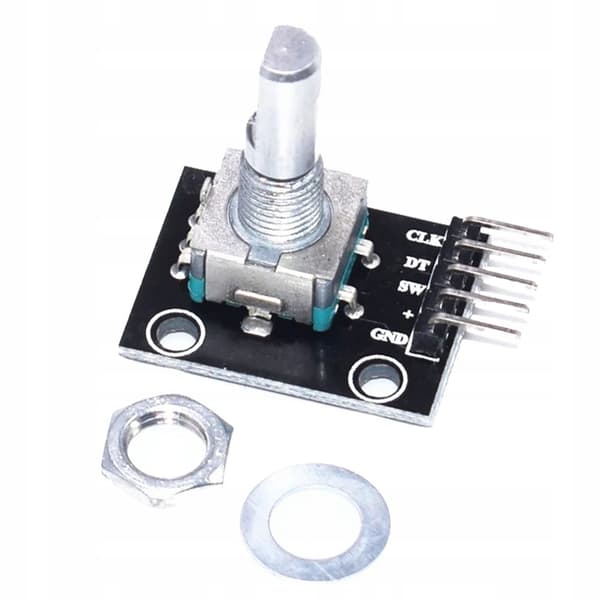 Roterande Encoder Modul med Tryckknapp – 360° Rotation | 20 Impulser | 2,54 Mm Raster