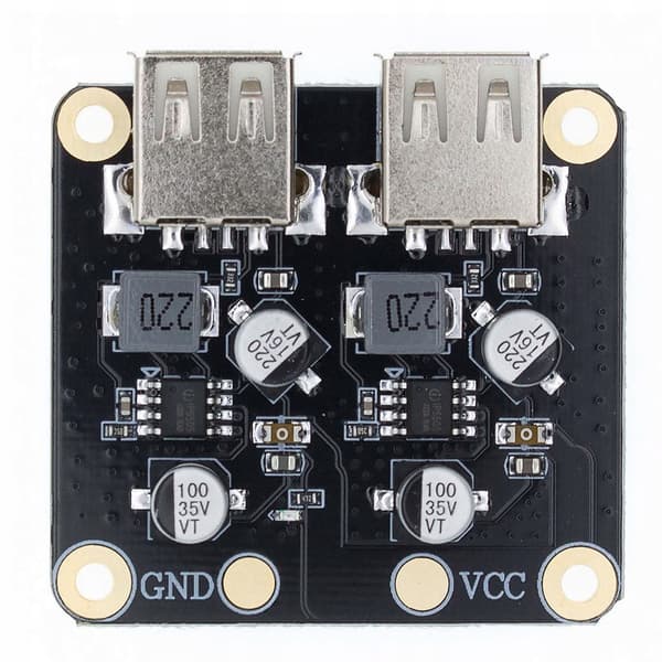 2-Kanals Spenningsomformer USB 2.0/3.0 – Step Down Modul | 6-24V til 5V 3A | Sikker Lading
