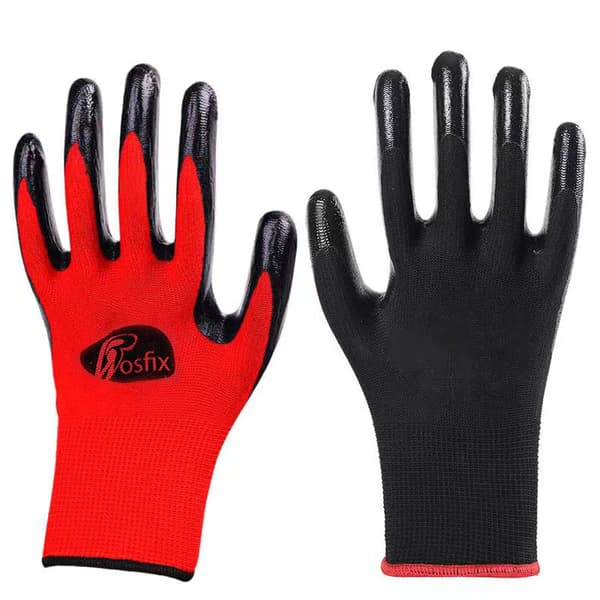 Arbetshandskar Rosfix L/10 – Latexbelagda | 10 Par | Slitstark Polyester för Bygg och Montering