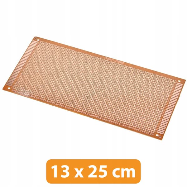 Universal Prototypprintplade 130 X 250 Mm – Enkeltsidet | 2,54 Mm Raster | til THT-Komponenter