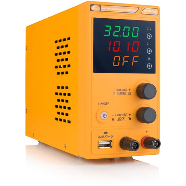 Laboratorieforsyning AmpPulse RAPEP-3210 – 32V 10A | Justerbar Spænding/Strøm | USB Quick Charge | Præcis Display