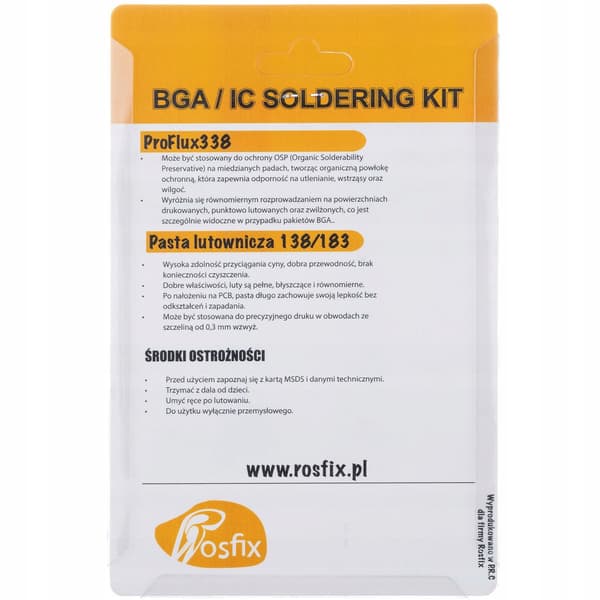 Loddesæt Rosfix ProFlux 338 – Flydende Tin 183°C | 2 Sprøjter, 2 Nåle | til BGA, PCB Arbejde