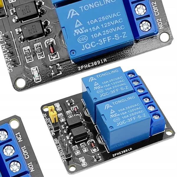 2-Kanals Relémodul 5V SPDT – Optisk Isolasjon | 10A | Kompatibel med Arduino, Raspberry Pi