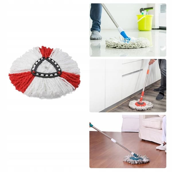 Roterende Mopphode 38 Cm – Mikrofiber | Maskinvaskbar | Reservedel for Vileda Easy Wring, Turbo