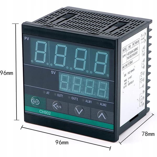 CH902 TempControl Panelmontert Temperaturregulator – LED Display | 0–400°C | SSR/Relé | Reservedel for REX C900