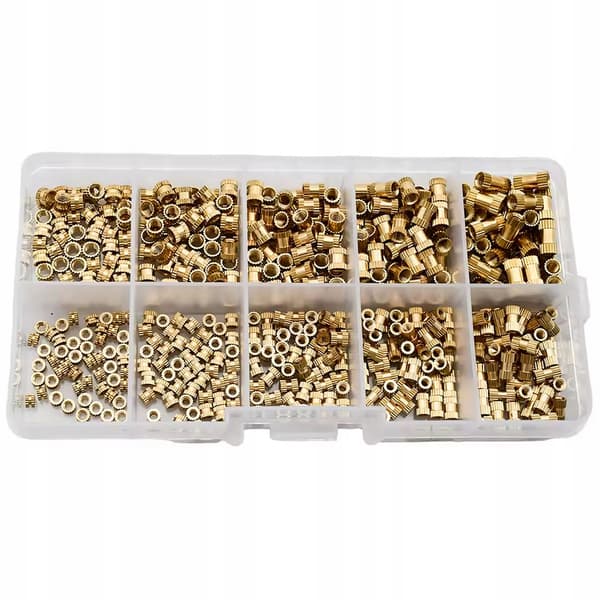 Gevindindsats Sæt 520 Dele M2/M2.5/M3 – Messing | Riflet Overflade | Til Plastik, 3D-Printer, Laptop | I Organizer
