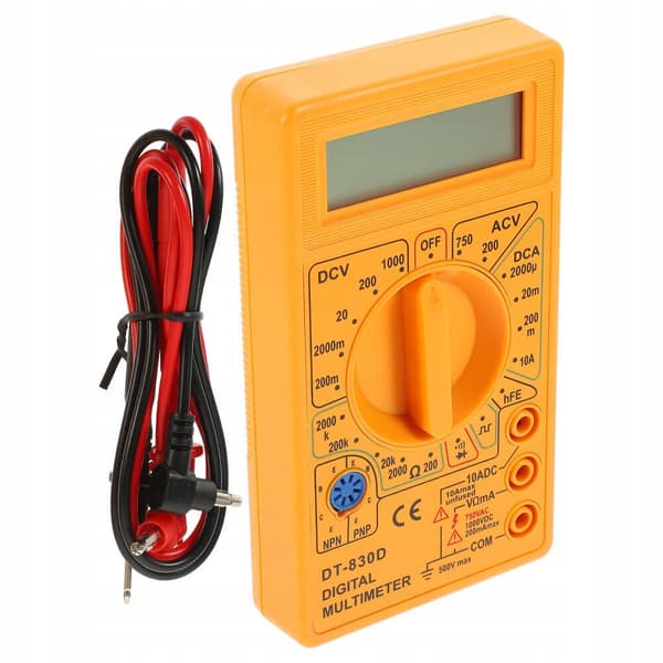 Digitaalinen Yleismittari DT-830D – LCD-Näyttö | AC/DC Jännite, Virta, Vastus | Testaa Diodit, Transistorit
