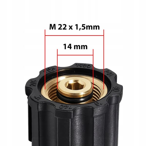 Adapter M22x1,5 til 1/4 F – Messing | O-Ring | Reservedel til Karcher HD, HDS