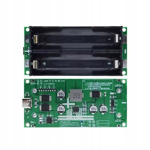 Mini UPS 5V USB-C Modul – Nødstrøm for 2X18650 | Automatisk Bytte | for Raspberry Pi, Ruter
