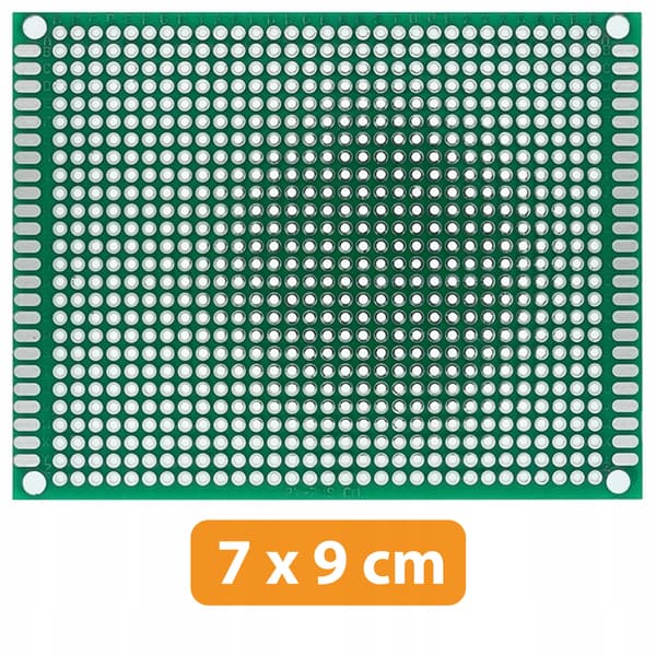 Universal Prototypprint Dobbelt 70X90 Mm – Grøn | 2,54 Mm Hulafstand | til THT-Komponenter