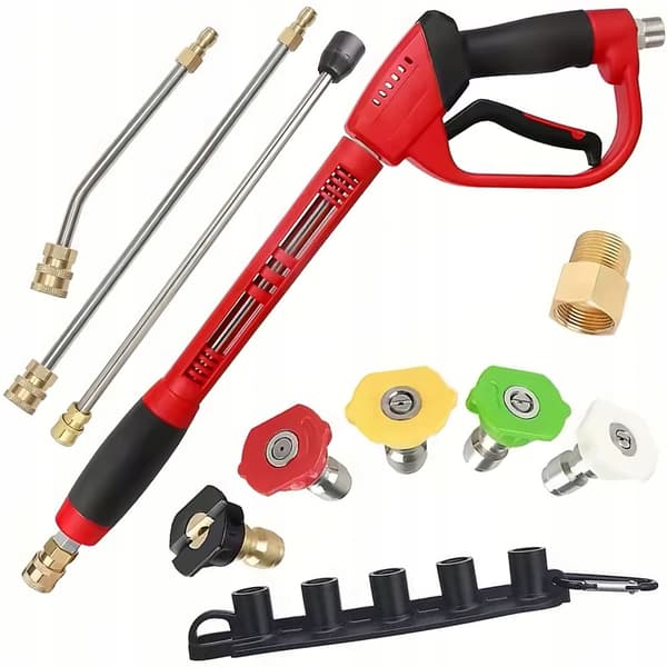 PowerGun Pro Sæt til Højtryksrenser – 3 Lanser + 5 Dyser | 23–162 Cm | Reservedel til Karcher HD, HDS