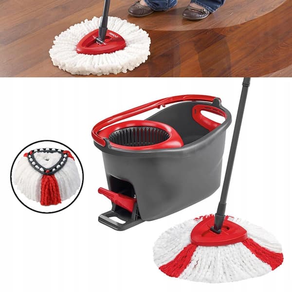 Roterende Mopphode 38 Cm – Mikrofiber | Maskinvaskbar | Reservedel for Vileda Easy Wring, Turbo