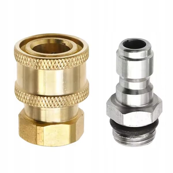 JetLink QuickCouple QC14 Adapter – Lynkobling 1/4 Tomme | Messing og Rustfrit Stal | til Skumlanser, Dyser