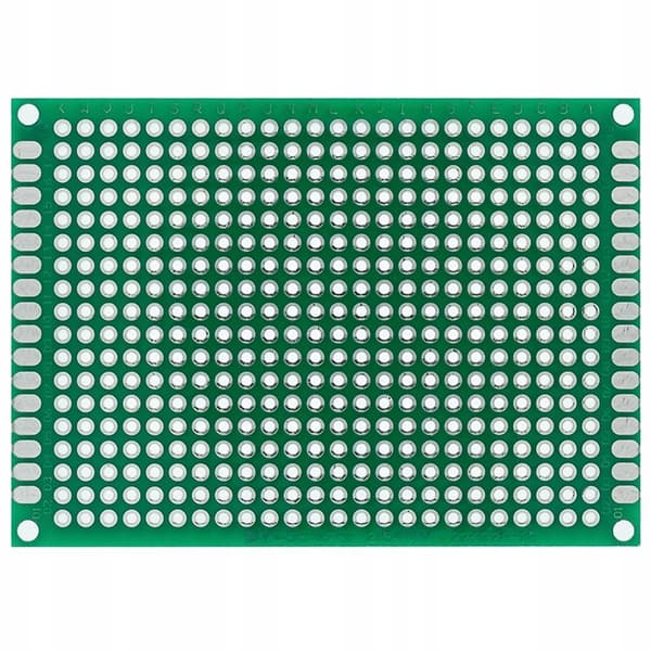 Universal Prototypprint Dobbelt 50X70 Mm – Grøn | 2,54 Mm Raster | 4 Monteringshuller