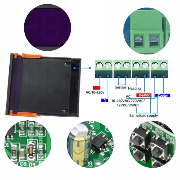 Digital Temperaturkontroller STC-1000 – LED Display | -50°C til 110°C | Vanntett Sensor 1M