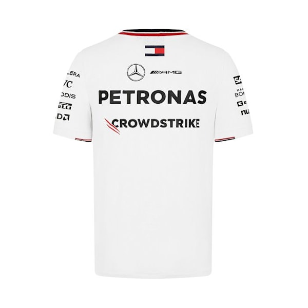 Mercedes AMG Petronas Team officiella Formel 1 förar T-shirt för män Vit Vit XXL