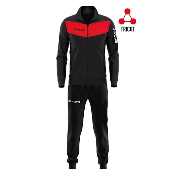 Givova Visa 4S Träningsoverall - Röd/Svart - Herr - Multisport - Långa ärmar Röd svart XXXL