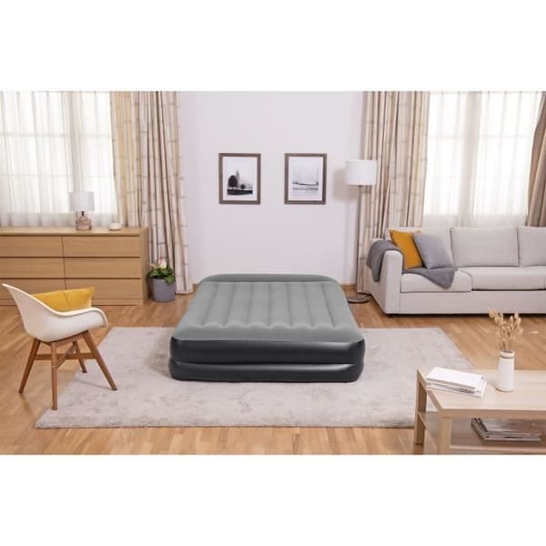 Uppblåsbar säng - BESTWAY - Tritech 2P - 2 platser - 203x152x46 cm med integrerad elektrisk pump Grå