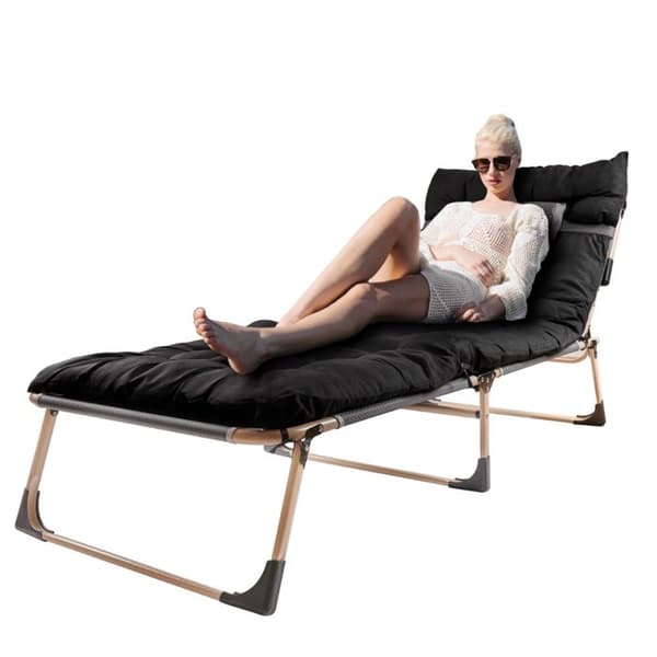 Fällbar campingbädd 193 cm svart