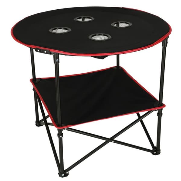 Fällbart campingbord med fodral, svart