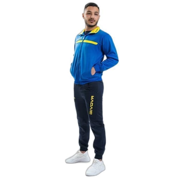 Givova One träningsoverall i fleece - Herr - Blå - Inomhus - Långa ärmar - Fotboll - Andas Kungsblå/amarillo jag