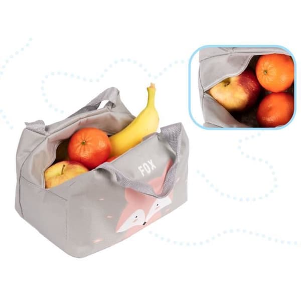 IKONKA Termisk isolerad frukostlunch fox rosa