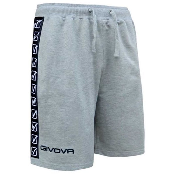 Unisex bermudashorts - Givova - Ljus gråmelerad - Fleecetyg - Vanligt snitt - Sidofickor Ljusgrå melerad M
