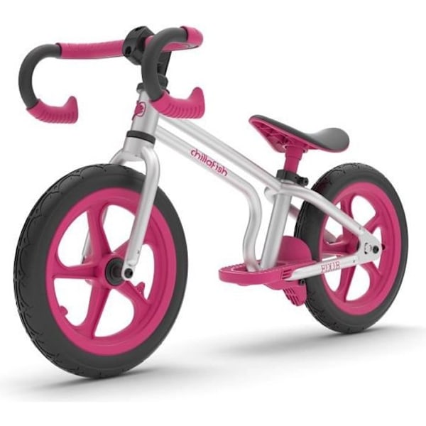 FIXIE balanscykel i metall - CHILLAFISH - Rosa - Böjt styre - 2-i-1 fotstöd - För barn från 2 till 5 år Rosa